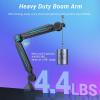 imageRGB Boom Arm TONOR Adjustable Mic Stand with RGB Light 58 Screwadapter Excellent Compatibility Rotatable Suspension Boom Scissor Stand for Gaming Streaming Podcasting YouTube Recording T90