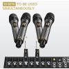 imageTONOR 4 Wireless Microphones with Rechargeable Receiver 4x10 Channel UHF Cordless Mics with Volume Control Handheld Dynamic Mic System for Church Singing Karaoke Wedding 200ft TW361Dual Mic Grey
