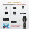 imageTONOR 4 Wireless Microphones with Rechargeable Receiver 4x10 Channel UHF Cordless Mics with Volume Control Handheld Dynamic Mic System for Church Singing Karaoke Wedding 200ft TW361Dual Mic Grey
