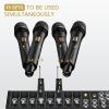 imageTONOR 4 Wireless Microphones with Rechargeable Receiver 4x10 Channel UHF Cordless Mics with Volume Control Handheld Dynamic Mic System for Church Singing Karaoke Wedding 200ft TW361Dual Mic Black