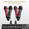imageTONOR 4 Wireless Microphones with Rechargeable Receiver 4x10 Channel UHF Cordless Mics with Volume Control Handheld Dynamic Mic System for Church Singing Karaoke Wedding 200ft TW361Dual Mic Black Red