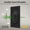 imageTONOR 4Pack Bilayer Acoustic Panels Large Selfadhesive 472  236  072 Adhesive Wall Panel Large Soundproof Tiles for Echo Absorbtion Acoustical Barrier of Polyester Fiber GreyBlack