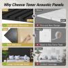imageTONOR 4Pack Bilayer Acoustic Panels Large Selfadhesive 472  236  072 Adhesive Wall Panel Large Soundproof Tiles for Echo Absorbtion Acoustical Barrier of Polyester Fiber GreyBlack