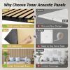 imageTONOR 4Pack Bilayer Acoustic Panels Large Selfadhesive 472  236  072 Adhesive Wall Panel Large Soundproof Tiles for Echo Absorbtion Acoustical Barrier of Polyester Fiber GreyBurly Wood Veneer