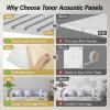 imageTONOR 4Pack Bilayer Acoustic Panels Large Selfadhesive 472  236  072 Adhesive Wall Panel Large Soundproof Tiles for Echo Absorbtion Acoustical Barrier of Polyester Fiber GreyGrey