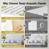 imageTONOR 4Pack Bilayer Acoustic Panels Large Selfadhesive 472  236  072 Adhesive Wall Panel Large Soundproof Tiles for Echo Absorbtion Acoustical Barrier of Polyester Fiber GreyWhite