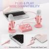 imageTONOR ASMR Microphone Equipment Bundle With Audio Interface Immersive 3D Stereo Dual Condenser Mics With Mixer Clear Sound Volume Control Furry Windscreens Set for ASMR PinkPink