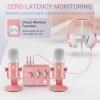 imageTONOR ASMR Microphone Equipment Bundle With Audio Interface Immersive 3D Stereo Dual Condenser Mics With Mixer Clear Sound Volume Control Furry Windscreens Set for ASMR PinkPink