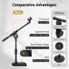 imageTONOR Adjustable Desktop Mic Stand Weighted Base with Twist Clutch Boom Arm with 38 and 58 Adapter Excellent Compatibility Suitable for Recording Podcast Guitar