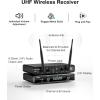 imageTONOR Dual Wireless Microphone Systems UHF Cordless Karaoke Microfono Set Metal Handheld Dynamic Mic 200ft for Singing with Receiver for Karaoke DJ Party Church Wedding Speech PA TW450 GreyGreyGrey