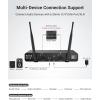imageTONOR Dual Wireless Microphone Systems UHF Cordless Karaoke Microfono Set Metal Handheld Dynamic Mic 200ft for Singing with Receiver for Karaoke DJ Party Church Wedding Speech PA TW450 GreyGreyGrey