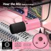 imageTONOR Dynamic Microphone XLRUSB Microphone for Podcast Recording Streaming Gaming XLR Cardioid Studio Mic with Quick Mute 35mm Headphone Jack Volume Control Mic with Boom Arm Pink TD510Pink