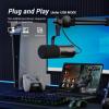 imageTONOR Dynamic Microphone XLRUSB Microphone for Podcast Recording Streaming Gaming XLR Cardioid Studio Mic with Quick Mute 35mm Headphone Jack Volume Control Mic with Boom Arm Pink TD510Black