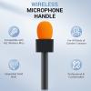 imageTONOR Handheld Adaptor for Interview Mic Wireless Microphone Handle for Lavalier Compatible with Rode DJI and All Lav Mic Microfono Stand with Flag Station Foam Rig for Vlogging Reports TP201 Pack