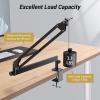 imageTONOR Microphone Boom Arm Low Profile Mic Arm Fully Adjustable Mic Stand with Desk Mount ClampScrew Adapter Cable Management for Streaming Gaming Podcast Studio Recording Home Office T40LP BlackBlack