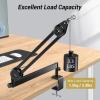imageTONOR Microphone Boom Arm Low Profile Mic Arm Fully Adjustable Mic Stand with Desk Mount ClampScrew Adapter Cable Management for Streaming Gaming Podcast Studio Recording Home Office T40LP BlackBlack