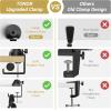imageTONOR Microphone Boom Arm Microfono Stand Desk with High Riser 38 and 58 Screwadapter for Most Microphone Fully Adjustable perfect for Podcasts Streaming Gaming Office Recording T50157inch