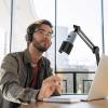 imageTONOR Microphone Boom Arm Microfono Stand Desk with High Riser 38 and 58 Screwadapter for Most Microphone Fully Adjustable perfect for Podcasts Streaming Gaming Office Recording T50157inch