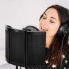 imageTONOR Microphone Isolation Shield Studio Mic Sound Absorbing Foam Reflector for Any Condenser Microphone Recording Equipment Studio BlackBlack