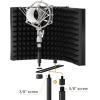imageTONOR Microphone Isolation Shield Studio Mic Sound Absorbing Foam Reflector for Any Condenser Microphone Recording Equipment Studio BlackBlack