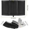 imageTONOR Microphone Isolation Shield Studio Mic Sound Absorbing Foam Reflector for Any Condenser Microphone Recording Equipment Studio BlackBlack