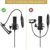 imageTONOR Microphone Stand Extension Arm Studio Suspension Scissor Boom Arm with Pop Filter 38quot to 58quot Adapter Excellent Compatibility Mic Clip Upgraded Heavy Duty Clamp T30138138
