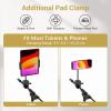 imageTONOR Microphone Stand with Tablet Holder Tripod Boom Arm for Floor Adjustable Height and Angle Heavy Duty Stand with Carrying Bag Smartphone and Pad Clamp Excellent Compatibility T35Mic Stand