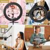 imageTONOR Overhead Ring Light Kit 10quot Ringlight with Heayy Duty Boom Arm and Phone Holder Adjustable Angle Suitable for Video Recording Live Stream Drawing Makeup Nail10 fr Tisch