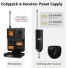 imageTONOR UHF Wireless Microphone System with Dual Headset MicrophonesLavalier Lapel Mics Bodypack Transmitters Mini Rechargeable Receiver 2x15 Channels 200ft Range for Recording Speech PA SpeakerBodypack Mic