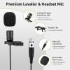 imageTONOR UHF Wireless Microphone System with Dual Headset MicrophonesLavalier Lapel Mics Bodypack Transmitters Mini Rechargeable Receiver 2x15 Channels 200ft Range for Recording Speech PA Speaker2 Bodypack Mics