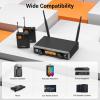 imageTONOR UHF Wireless Microphones System with HeadsetLavalier Lapel Mics Bodypack Transmitter Receiver 215 Channels 200ft Range for Live Singing Karaoke Church Party DJ PA Speaker Mixer Recording2 Bodypack Mic
