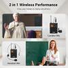 imageTONOR UHF Wireless Microphones System with HeadsetLavalier Lapel Mics Bodypack Transmitter Receiver 215 Channels 200ft Range for Live Singing Karaoke Church Party DJ PA Speaker Mixer Recording4 bodypack mics