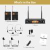 imageTONOR UHF Wireless Microphones System with HeadsetLavalier Lapel Mics Bodypack Transmitter Receiver 215 Channels 200ft Range for Live Singing Karaoke Church Party DJ PA Speaker Mixer Recording2 Bodypack Mic