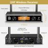imageTONOR UHF Wireless Microphones System with Metal Cordless HandheldHeadsetLavalier Lapel Mics Bodypack Transmitter Receiver 215 Channels 200ft Range for Singing Karaoke Church Party DJ PA Speaker