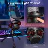 imageTONOR USB Gaming Microphone for PC Cardioid Condenser Mic with Adjustable RGB Modes ampamp Brightness Quick Mute Gain Control for Streaming Podcasting Recording PS45 Desktop Mic TC310Black