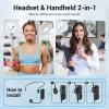 imageTONOR Wireless Headset Microphone UHF Microphone Headset System Head Handheld Mic 2 in 1 Ear Mic with 20 Channels 65ft Range for Fitness Teaching Tour Guide Voice Amplifier Speaker Pa