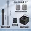 imageTONOR Wireless Mic Handle Compatible with DJI RODE Hollyland Adjustable length Microphone Stand for ALL Lavalier Mic Channel Flag Box Rubber Grip Wind Muff for Vlog Reports Interview TP40