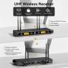 imageTONOR Wireless Microphone System 12Channel UHF Cordless Mic 8 Handheld Metal Dyanmic Mic with Receiver 295ft Range 8x12 UHF Frequencies Mic Mute Ideal for Church Singing Karaoke Rehearse TW880Silver  Red