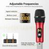 imageTONOR Wireless Microphone System 12Channel UHF Cordless Mic 8 Handheld Metal Dyanmic Mic with Receiver 295ft Range 8x12 UHF Frequencies Mic Mute Ideal for Church Singing Karaoke Rehearse TW880Silver  Red