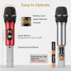 imageTONOR Wireless Microphone System 12Channel UHF Cordless Mic 8 Handheld Metal Dyanmic Mic with Receiver 295ft Range 8x12 UHF Frequencies Mic Mute Ideal for Church Singing Karaoke Rehearse TW880Silver  Red