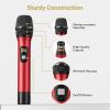 imageTONOR Wireless Microphone System 12Channel UHF Cordless Mic 8 Handheld Metal Dyanmic Mic with Receiver 295ft Range 8x12 UHF Frequencies Mic Mute Ideal for Church Singing Karaoke Rehearse TW880Silver  Red