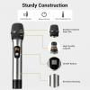 imageTONOR Wireless Microphone System 12Channel UHF Cordless Mic 8 Handheld Metal Dyanmic Mic with Receiver 295ft Range 8x12 UHF Frequencies Mic Mute Ideal for Church Singing Karaoke Rehearse TW880Silver