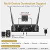 imageTONOR Wireless Microphone System 12Channel UHF Cordless Mic 8 Handheld Metal Dyanmic Mic with Receiver 295ft Range 8x12 UHF Frequencies Mic Mute Ideal for Church Singing Karaoke Rehearse TW880Silver  Red
