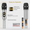 imageTONOR Wireless Microphone System 12Channel UHF Cordless Mic 8 Handheld Metal Dyanmic Mic with Receiver 295ft Range 8x12 UHF Frequencies Mic Mute Ideal for Church Singing Karaoke Rehearse TW880Silver