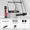 imageTONOR Wireless Microphone System 12Channel UHF Cordless Mic 8 Handheld Metal Dyanmic Mic with Receiver 295ft Range 8x12 UHF Frequencies Mic Mute Ideal for Church Singing Karaoke Rehearse TW880Black  Red