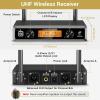 imageTONOR Wireless Microphone System 12Channel UHF Cordless Mic 8 Handheld Metal Dyanmic Mic with Receiver 295ft Range 8x12 UHF Frequencies Mic Mute Ideal for Church Singing Karaoke Rehearse TW880Silver