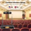imageTONOR Wireless Microphone System 12Channel UHF Cordless Mic 8 Handheld Metal Dyanmic Mic with Receiver 295ft Range 8x12 UHF Frequencies Mic Mute Ideal for Church Singing Karaoke Rehearse TW880Black  Red