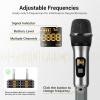 imageTONOR Wireless Microphone System 12Channel UHF Cordless Mic 8 Handheld Metal Dyanmic Mic with Receiver 295ft Range 8x12 UHF Frequencies Mic Mute Ideal for Church Singing Karaoke Rehearse TW880Silver
