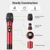 imageTONOR Wireless Microphone System 12Channel UHF Cordless Mic 8 Handheld Metal Dyanmic Mic with Receiver 295ft Range 8x12 UHF Frequencies Mic Mute Ideal for Church Singing Karaoke Rehearse TW880Silver  Red