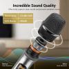imageTONOR Wireless Microphone System 12Channel UHF Cordless Mic 8 Handheld Metal Dyanmic Mic with Receiver 295ft Range 8x12 UHF Frequencies Mic Mute Ideal for Church Singing Karaoke Rehearse TW880Silver